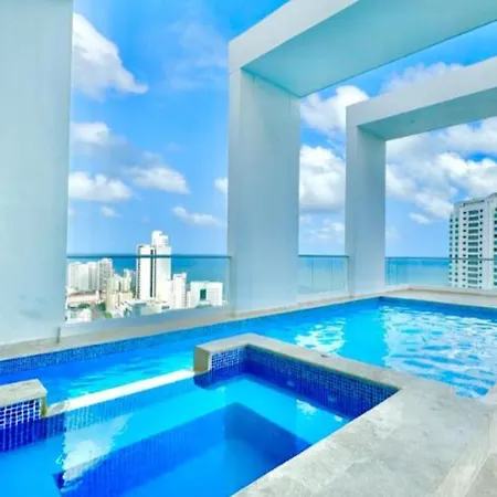 Apartamento Bocagrande -vista Al Mar, Bahía Y Ciudad Antigua - 3 Balcones *